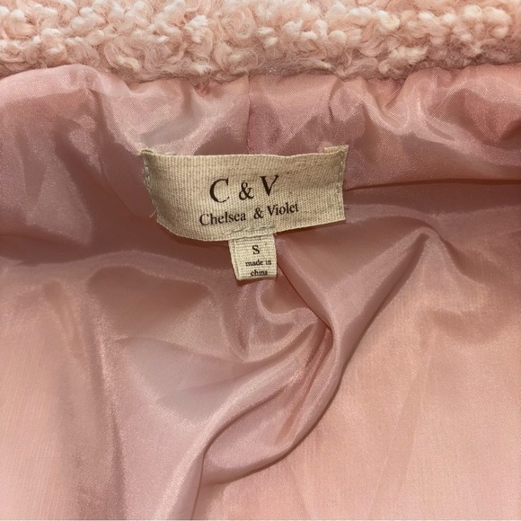 Chelsea’s & Violet Pink Sherpa Fuzzy Teddy Jacket Women’s S Mobwife Girly Winter - Picture 13 of 15